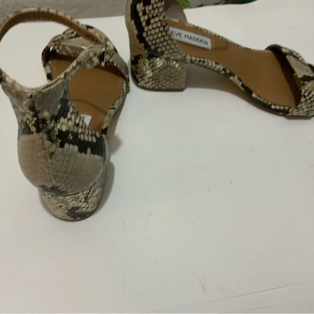 Steve Madden Irenee Snake Print Block Heel Sandals​ size 6 M New